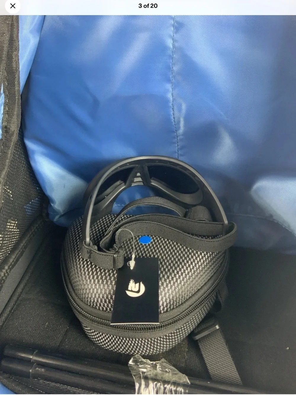 RoccoPet Pet Carrier Backpack Blue Black Hiking Travel Dog Cat Bag NWT Goggles⁠